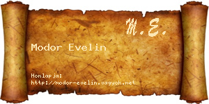 Modor Evelin névjegykártya